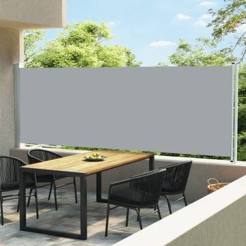 Patio Retractable Side Awning 160x600 cm - Grey | HipoMarket