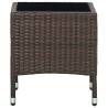 Brown Poly Rattan Garden Table - 40x40x45 cm | HipoMarket