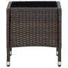 Brown Poly Rattan Garden Table - 40x40x45 cm | HipoMarket