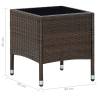 Brown Poly Rattan Garden Table - 40x40x45 cm | HipoMarket