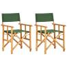 Director's Chairs 2 pcs Solid Acacia Wood Green Colour green Quantity in Package 2 Number of 1 