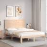 Bed Frame with Headboard 120x200 cm Solid Wood Colour natural Size 120 x 200 cm 