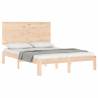 Solid Wood Bed Frame with Headboard 120x200 cm | HipoMarket