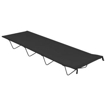 Camping Bed 180x60x19 cm | Oxford Fabric & Steel - Black