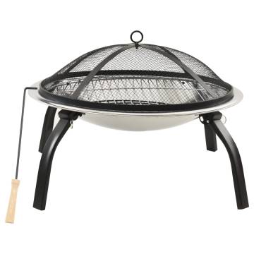 2-in-1 Fire Pit & BBQ - Stainless Steel Outdoor Heater | Hipomarket