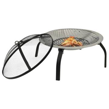 2-in-1 Fire Pit & BBQ - Stainless Steel Outdoor Heater | Hipomarket