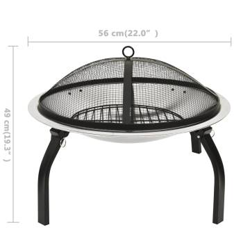 2-in-1 Fire Pit & BBQ - Stainless Steel Outdoor Heater | Hipomarket