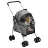 Folding Dog Stroller Grey - Comfortable Outdoor Pet Pram