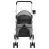 Folding Dog Stroller Grey - Comfortable Outdoor Pet Pram