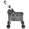 Folding Dog Stroller Grey - Comfortable Outdoor Pet Pram