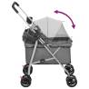 Folding Dog Stroller Grey - Comfortable Outdoor Pet Pram