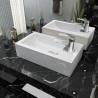 Rectangular Ceramic Basin with Faucet Hole - 46x25.5 cm