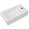 Rectangular Ceramic Basin with Faucet Hole - 46x25.5 cm