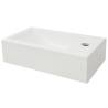 Rectangular Ceramic Basin with Faucet Hole - 46x25.5 cm