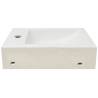 Rectangular Ceramic Basin with Faucet Hole - 46x25.5 cm