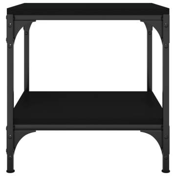 Stylish Black Side Table 40x40 cm - Engineered Wood & Steel