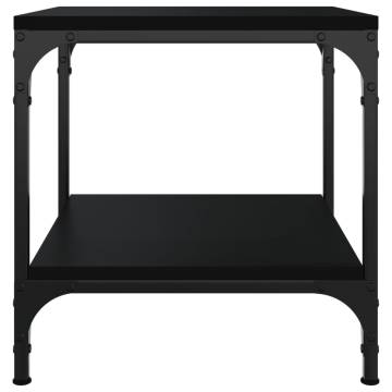 Stylish Black Side Table 40x40 cm - Engineered Wood & Steel