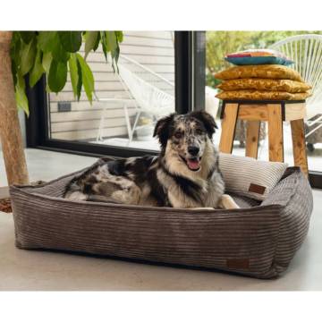 Designed by Lotte Ribbed Dog Basket - 65x60x20 cm Brown