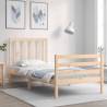 Bed Frame with Headboard Small Single Solid Wood Colour natural Size 75 x 190 cm 