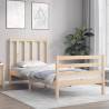 Solid Wood Small Single Bed Frame with Headboard | HipoMarket