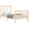 Solid Wood Small Single Bed Frame with Headboard | HipoMarket