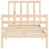 Solid Wood Small Single Bed Frame with Headboard | HipoMarket