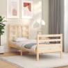 Bed Frame with Headboard Small Single Solid Wood Colour natural Size 75 x 190 cm 