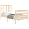 Solid Wood Bed Frame with Headboard - Small Single | Hipo Market