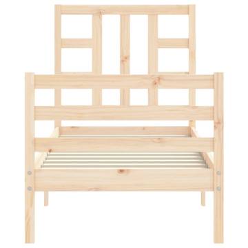 Solid Wood Bed Frame with Headboard - Small Single | Hipo Market