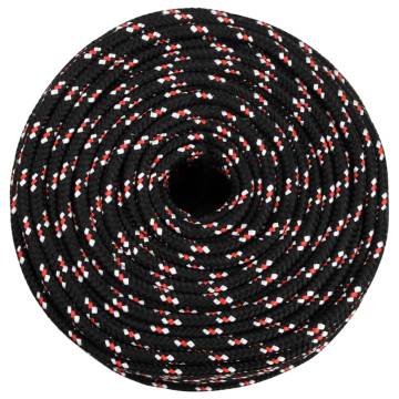 Boat Rope Black 6mm 50m - Durable Polypropylene for Boating