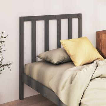 Stylish Grey Bed Headboard in Solid Pine - 96x4x100 cm