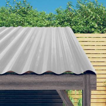 Buy Roof Panels 12 pcs Powder-coated Steel Silver - 100x36 cm