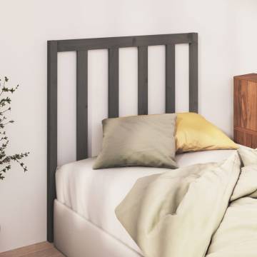 Stylish Grey Bed Headboard in Solid Pine - 96x4x100 cm