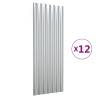 Buy Roof Panels 12 pcs Powder-coated Steel Silver - 100x36 cm