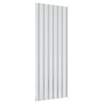 Buy Roof Panels 12 pcs Powder-coated Steel Silver - 100x36 cm