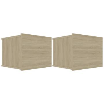 Sonoma Oak Bedside Cabinets - 2 Pcs | Stylish & Durable