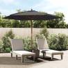 Garden Parasol with Wooden Pole - Black 299x240 cm