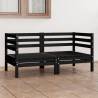 Garden 2-Seater Sofa Black Solid Pinewood Colour black Quantity in Package 1 