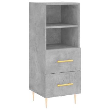 Stylish Highboard Concrete Grey 34.5x34x180 cm Engineered Wood