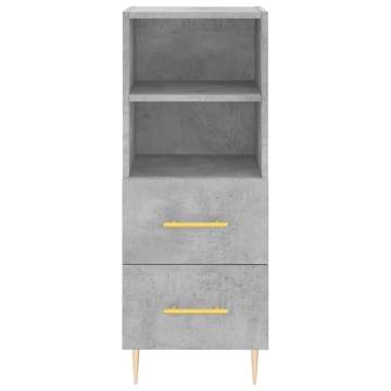 Stylish Highboard Concrete Grey 34.5x34x180 cm Engineered Wood