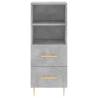 Stylish Highboard Concrete Grey 34.5x34x180 cm Engineered Wood