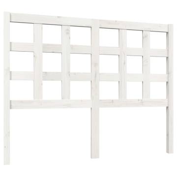 Stylish White Bed Headboard - Solid Pine Wood - 125.5x4x100 cm