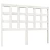 Stylish White Bed Headboard - Solid Pine Wood - 125.5x4x100 cm