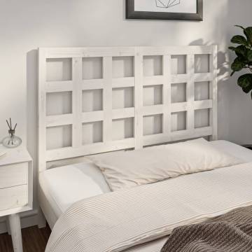 Stylish White Bed Headboard - Solid Pine Wood - 125.5x4x100 cm