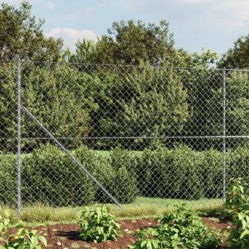 Chain Link Fence with Flange Silver 1.4x10 m | HipoMarket