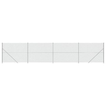 Chain Link Fence with Flange Silver 1.4x10 m | HipoMarket