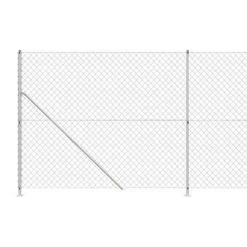 Chain Link Fence with Flange Silver 1.4x10 m | HipoMarket