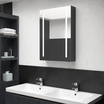 LED Bathroom Mirror Cabinet - Shining Black | 50x13x70 cm