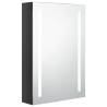 LED Bathroom Mirror Cabinet - Shining Black | 50x13x70 cm