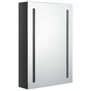 LED Bathroom Mirror Cabinet - Shining Black | 50x13x70 cm